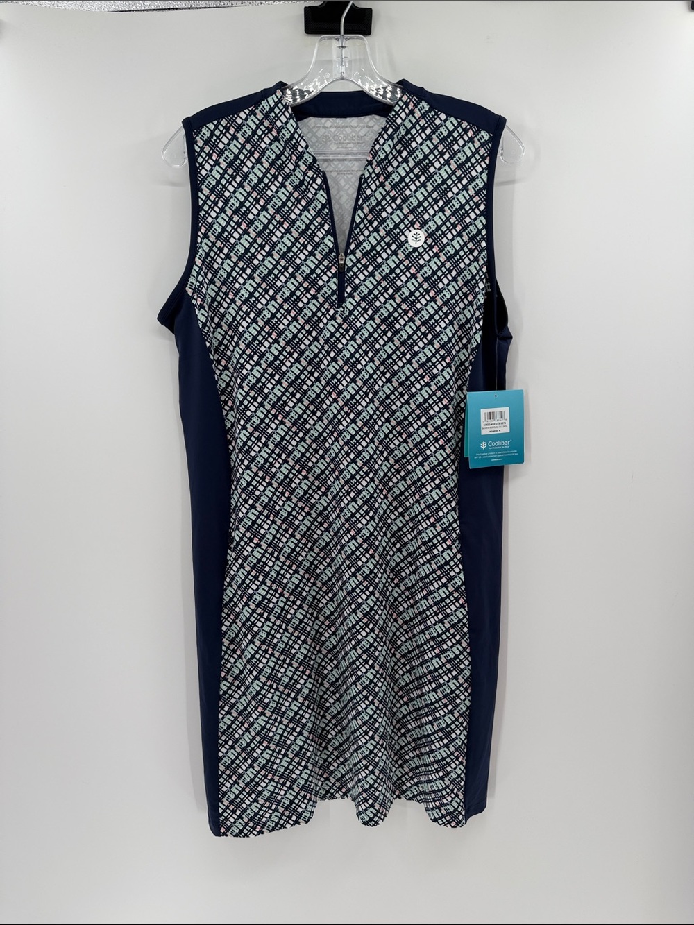 Coolibar Women's Backspin Sleeveless Golf Dress with pockets - Navy - M - NWT